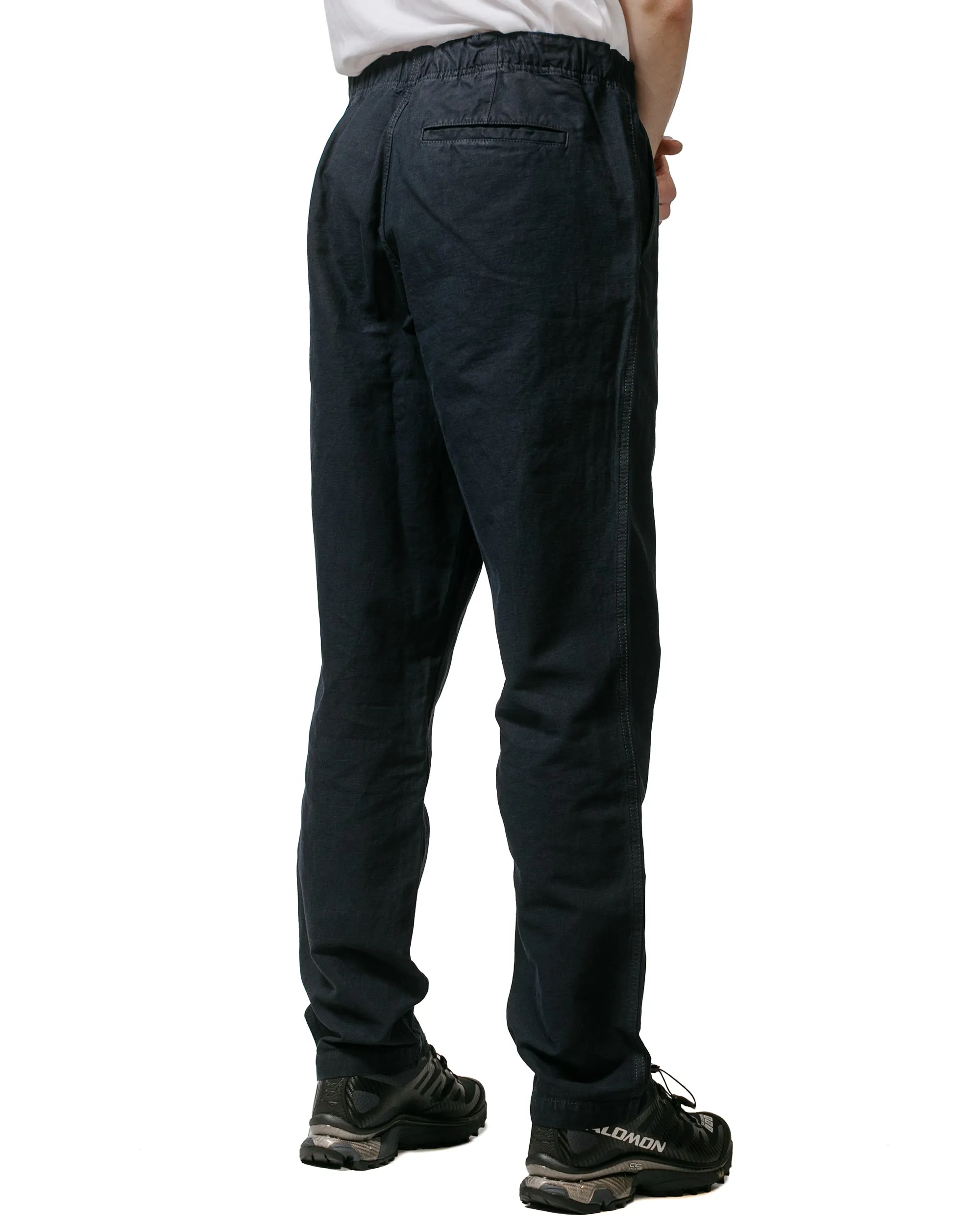 Norse Projects Ezra Relaxed Cotton Linen Trouser Dark Navy