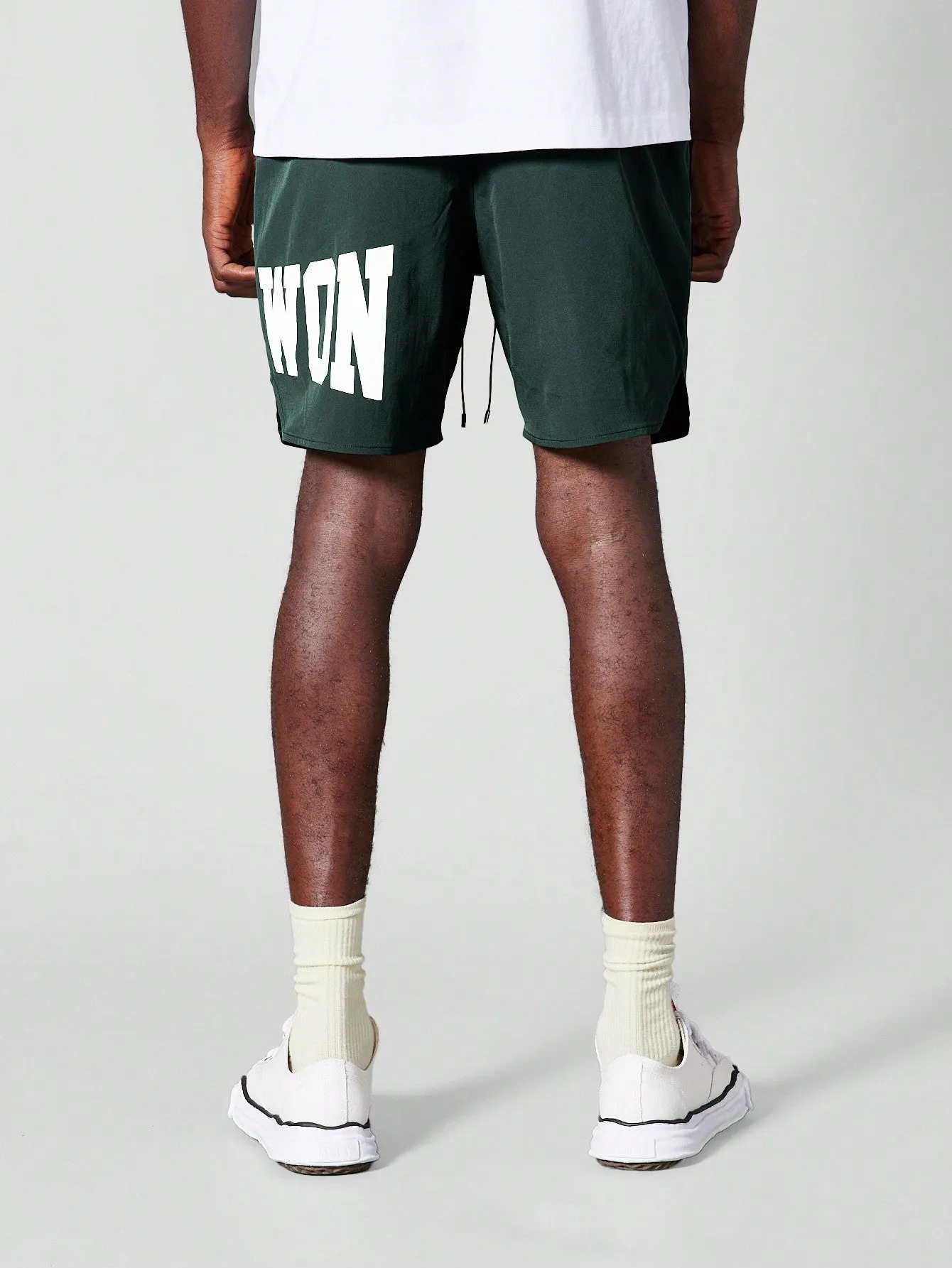 Nylon Short With Front Print