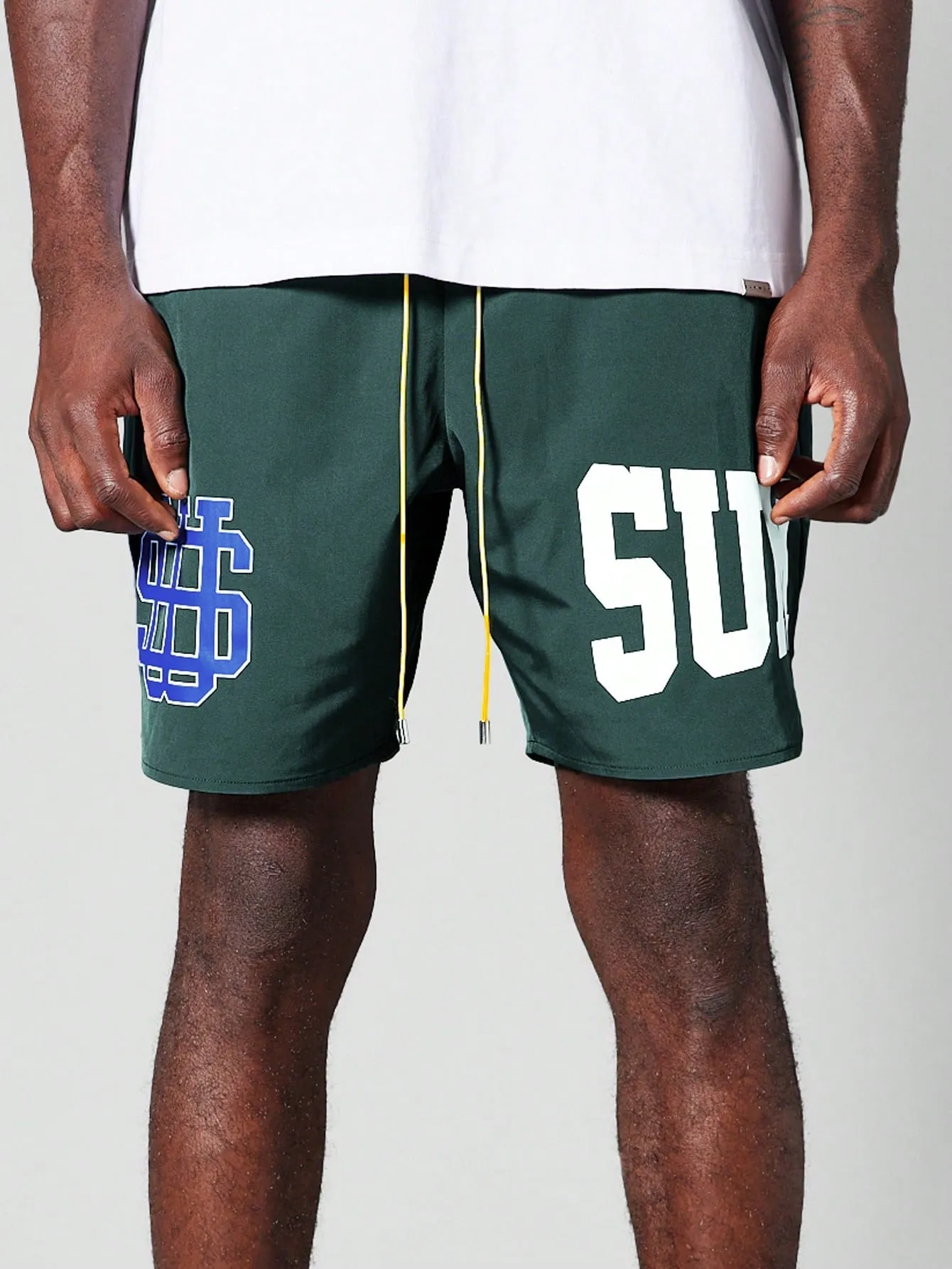 Nylon Short With Front Print