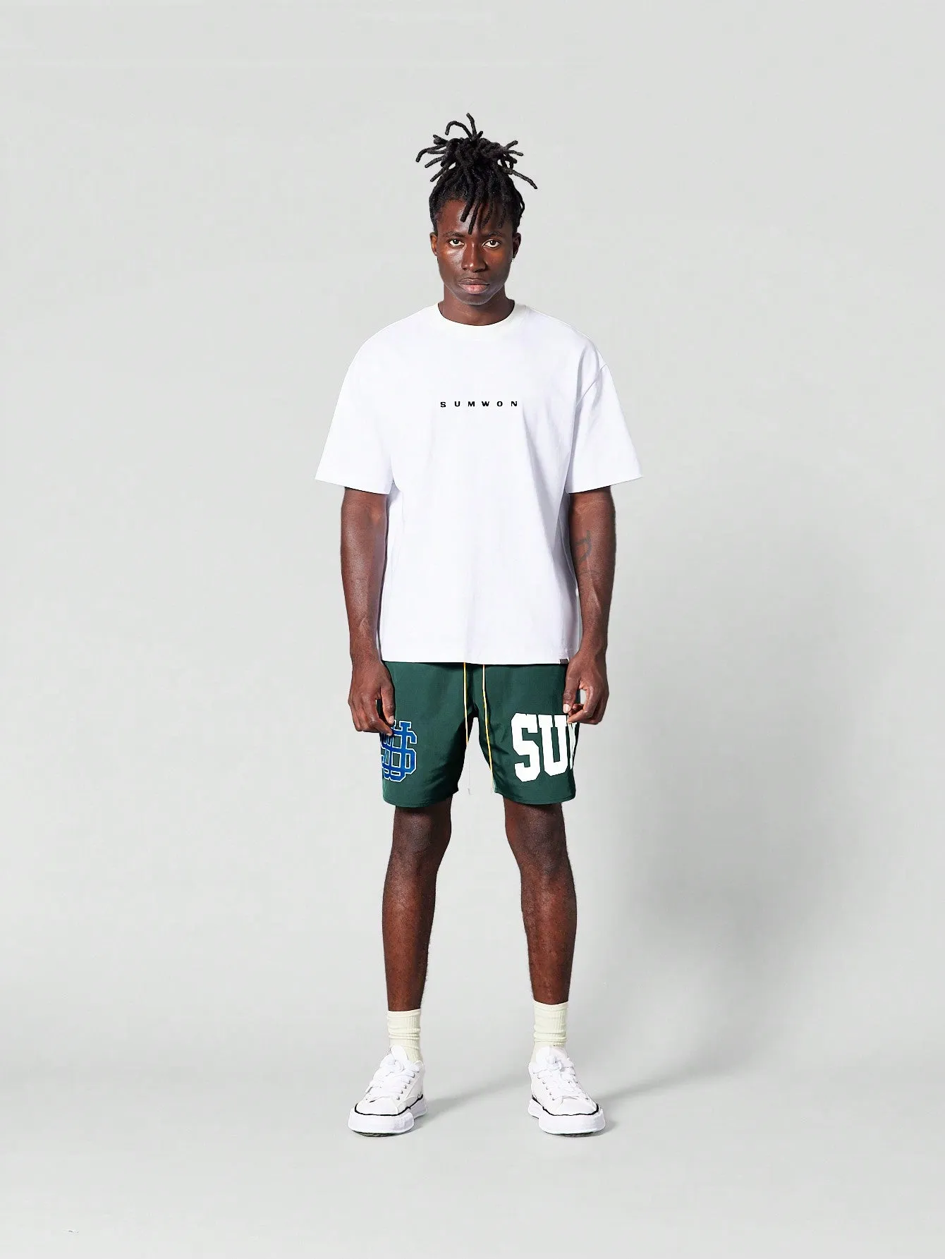 Nylon Short With Front Print
