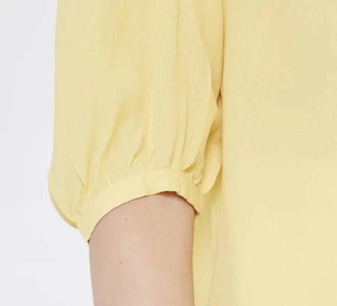 Pale Yellow Puff Sleeved Top
