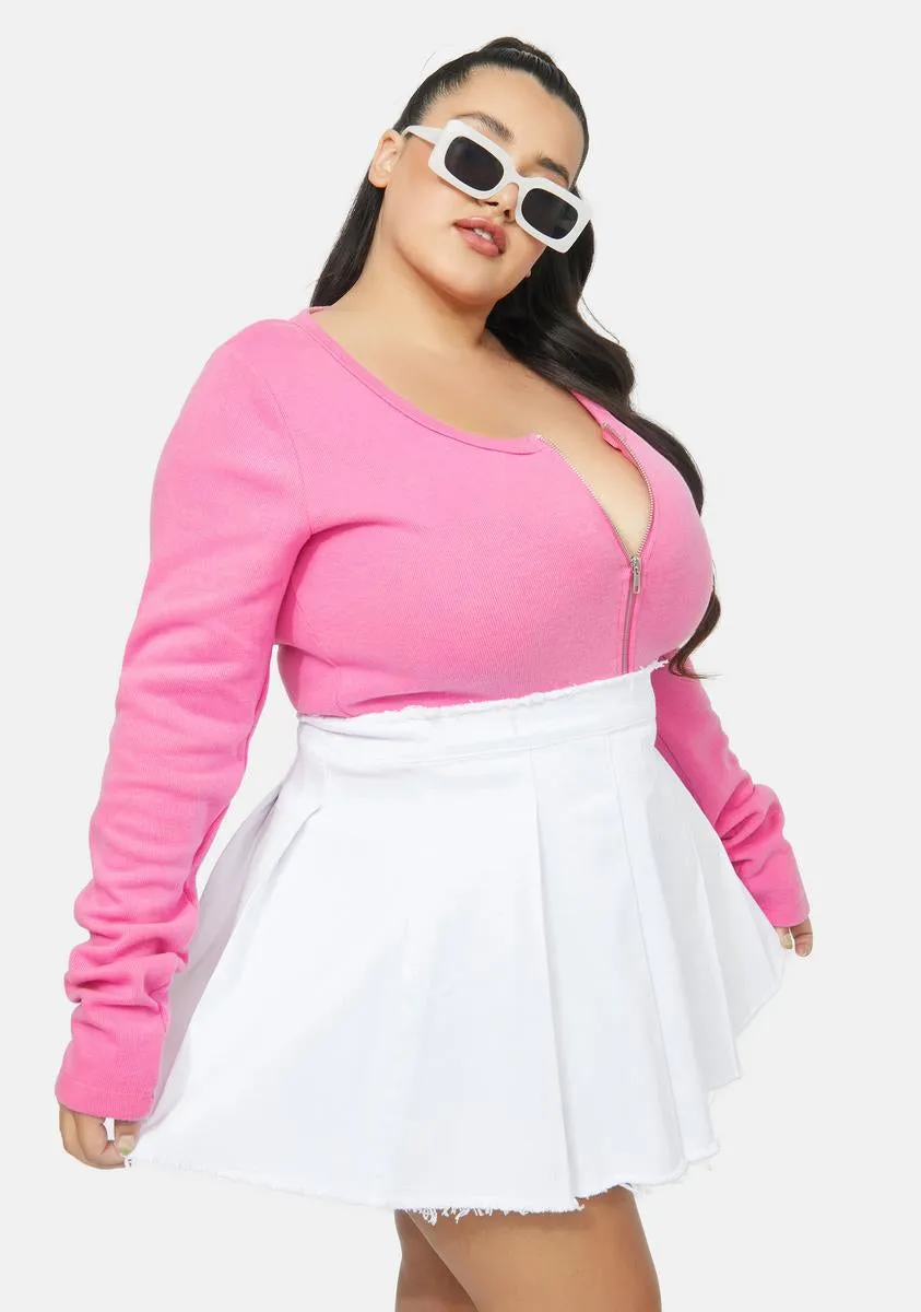 Plus Far Out Clout Pleated Mini Skirt