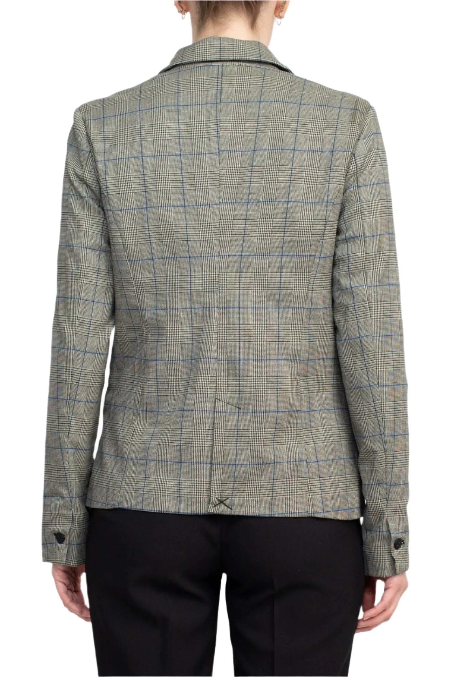 Premise Notched Collar Long Sleeve One Button Knit Blazer
