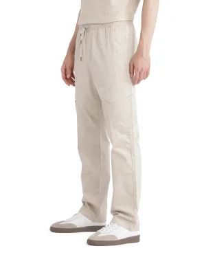 Rare Rabbit Men's Zudi Beige Cotton Fabric Drawstring Closure Regular Fit Cargo Style Trouser
