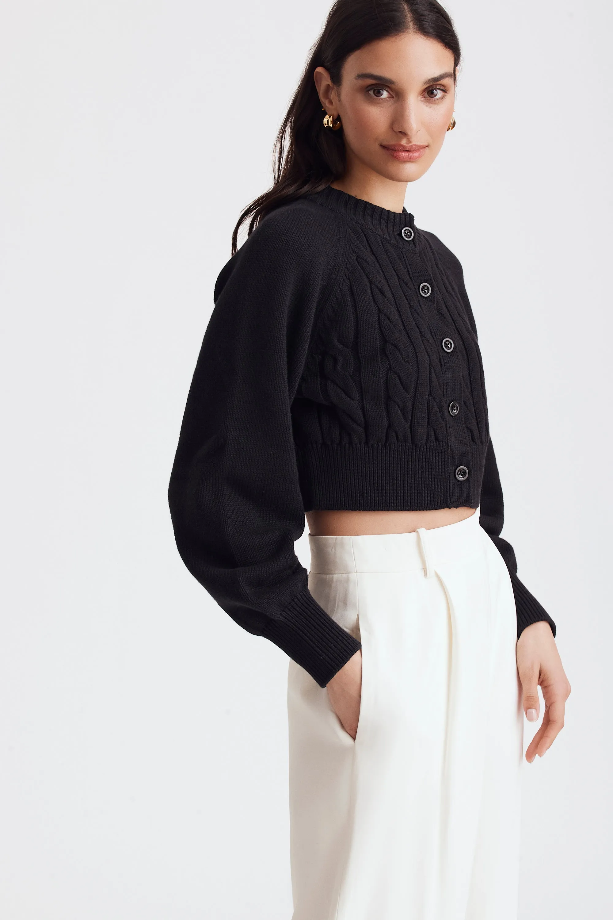 Rita Cotton Cropped Cardigan