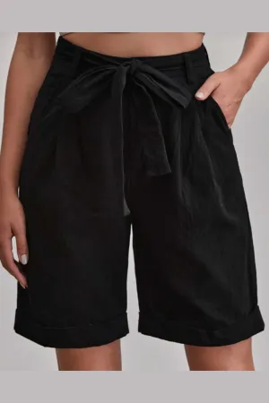 Roll Hem Bermuda Shorts Black