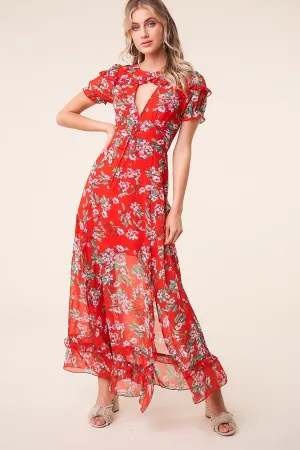Rustic Rose Floral Maxi Dress