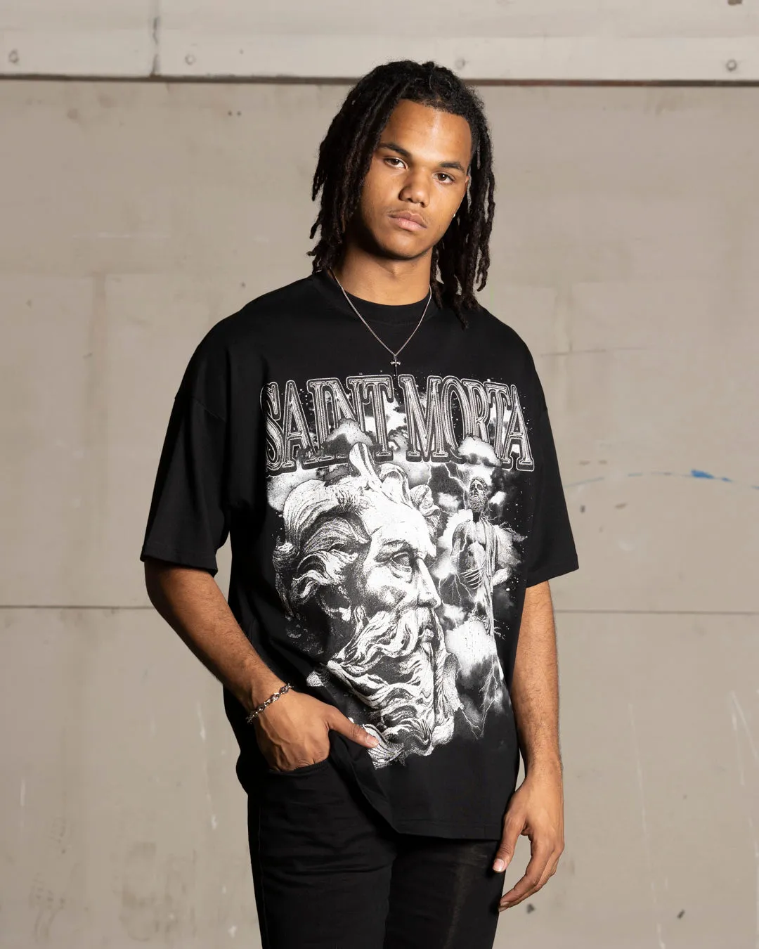 Saint Morta Zeus Boxy T-Shirt Black