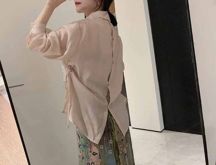 Sheer Outerwear Shirt Top (ready stock in pink/ 3 colours)