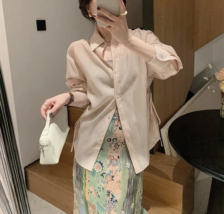 Sheer Outerwear Shirt Top (ready stock in pink/ 3 colours)