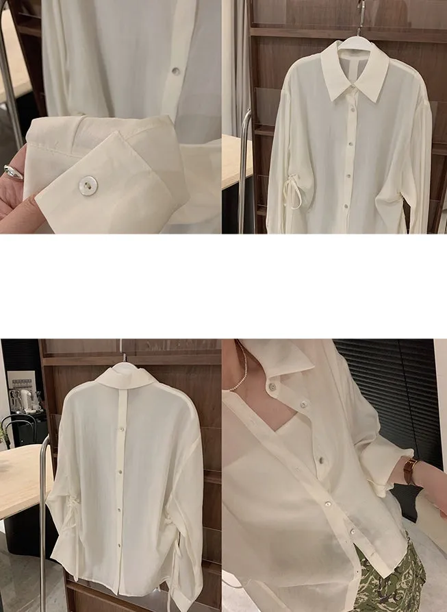 Sheer Outerwear Shirt Top (ready stock in pink/ 3 colours)