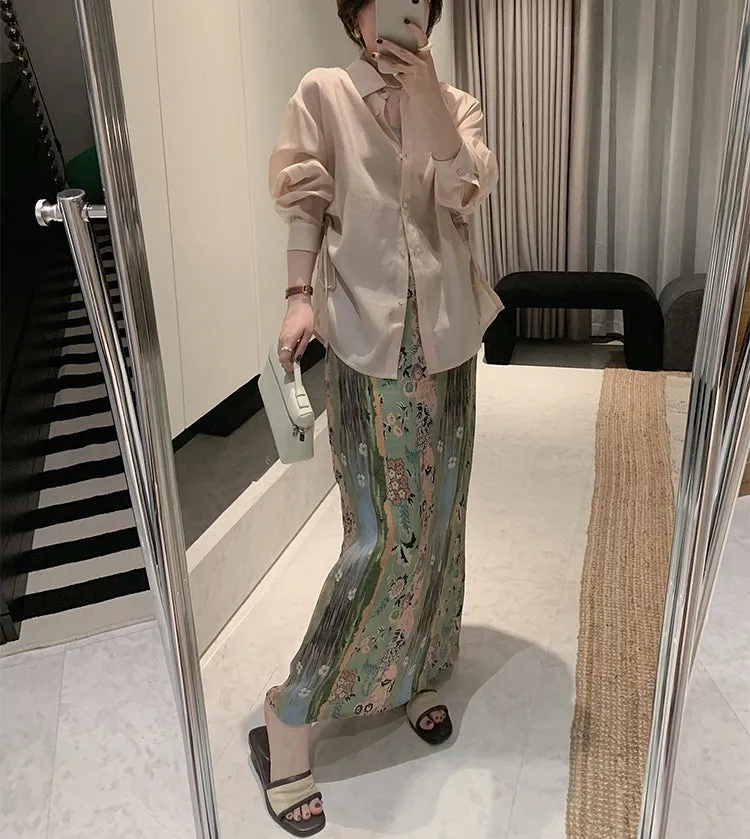 Sheer Outerwear Shirt Top (ready stock in pink/ 3 colours)