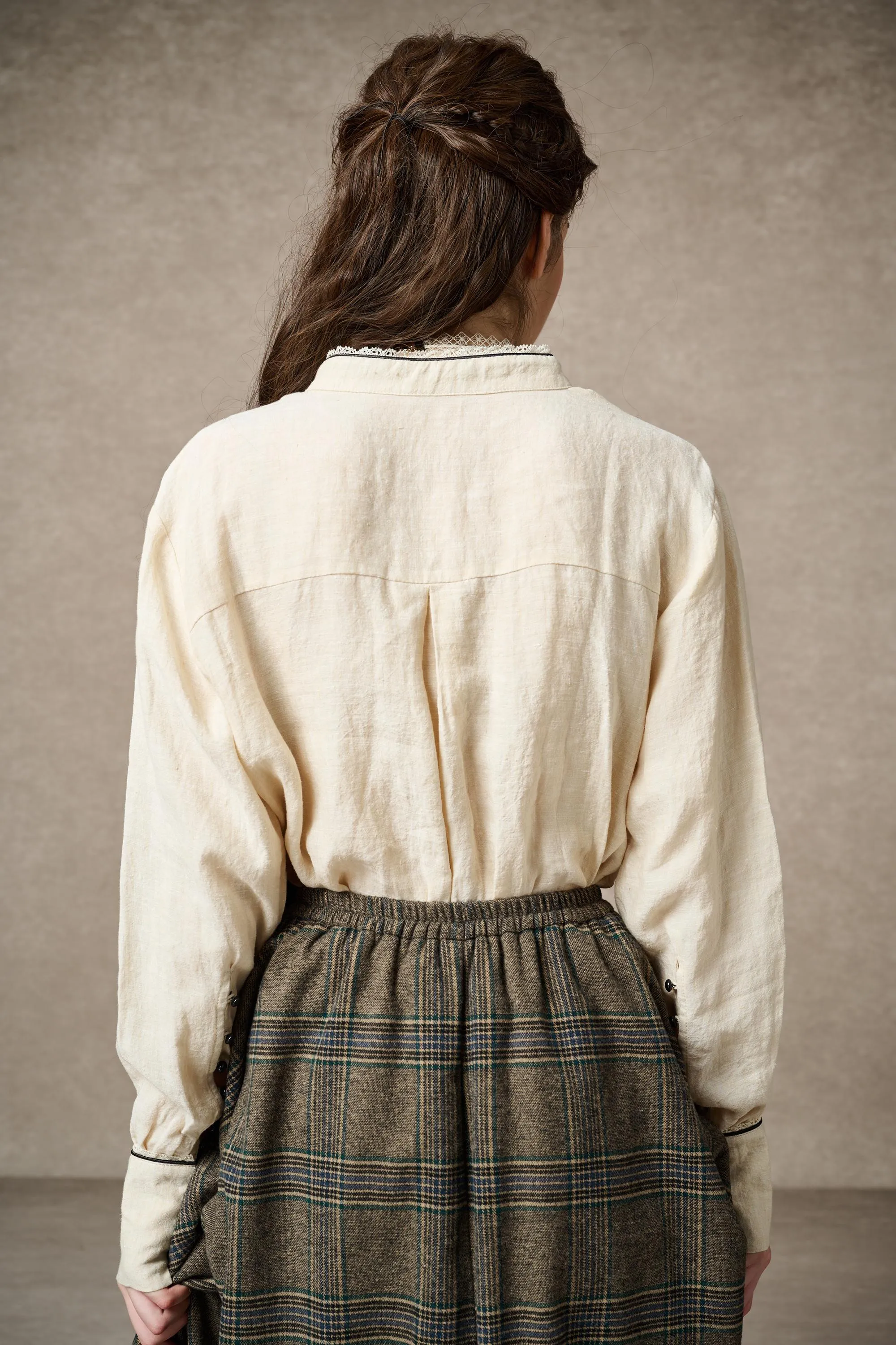 Sherry 24 |Pintucked linen blouse