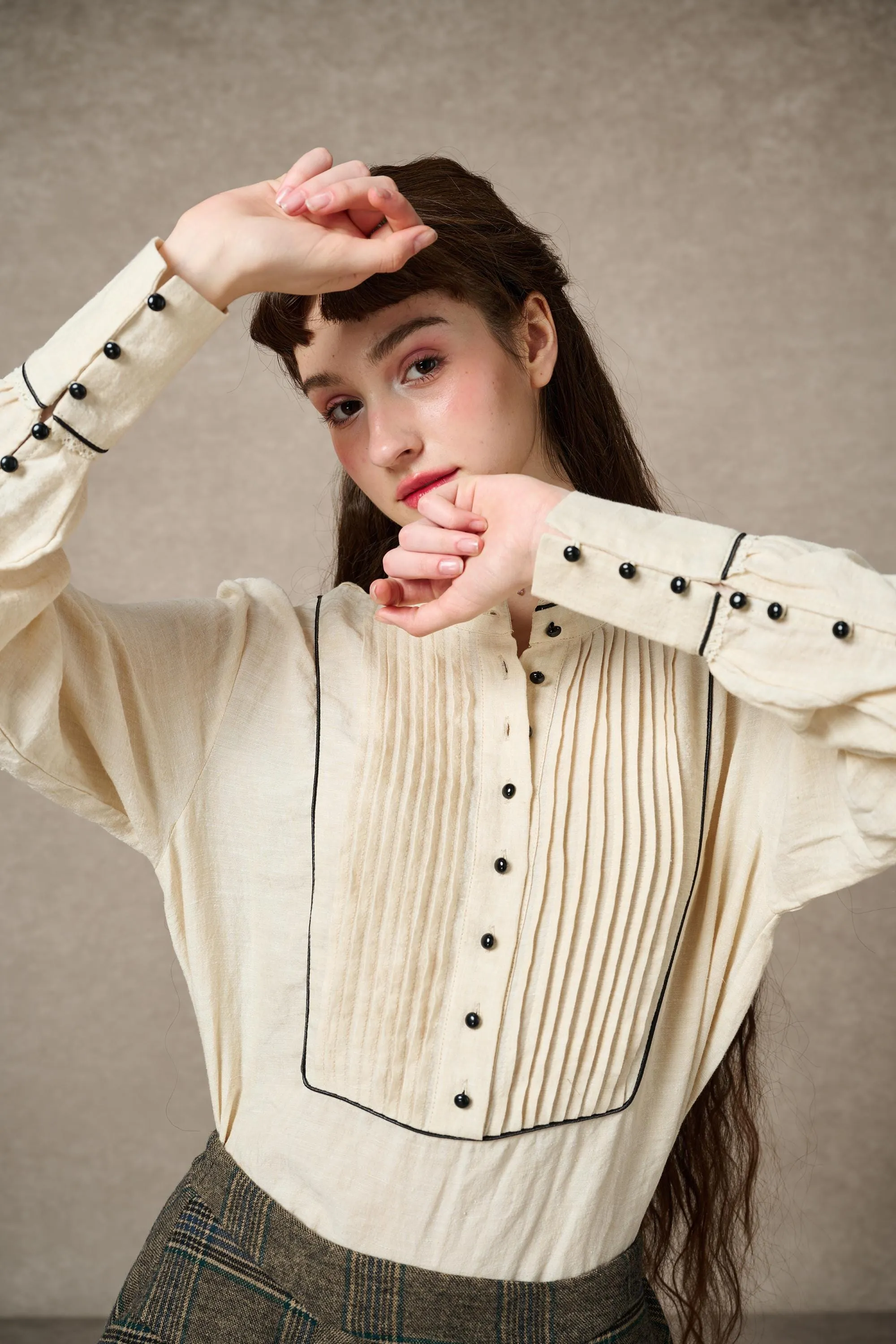 Sherry 24 |Pintucked linen blouse
