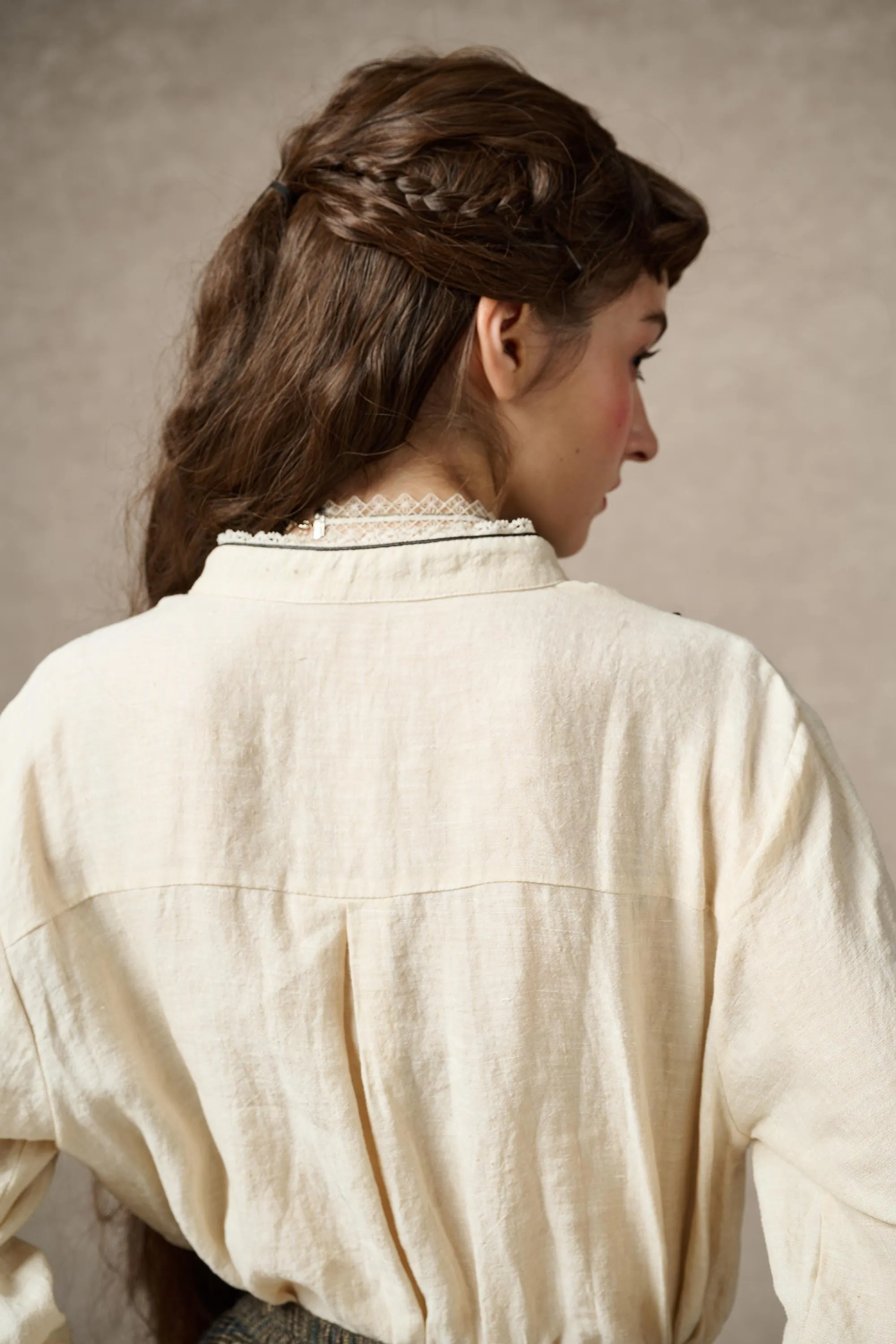 Sherry 24 |Pintucked linen blouse