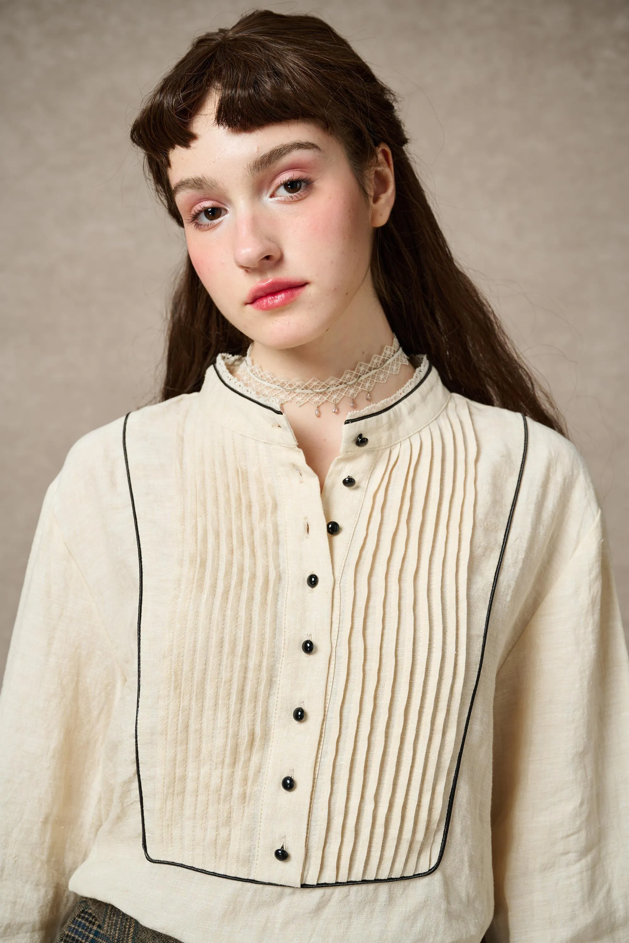 Sherry 24 |Pintucked linen blouse