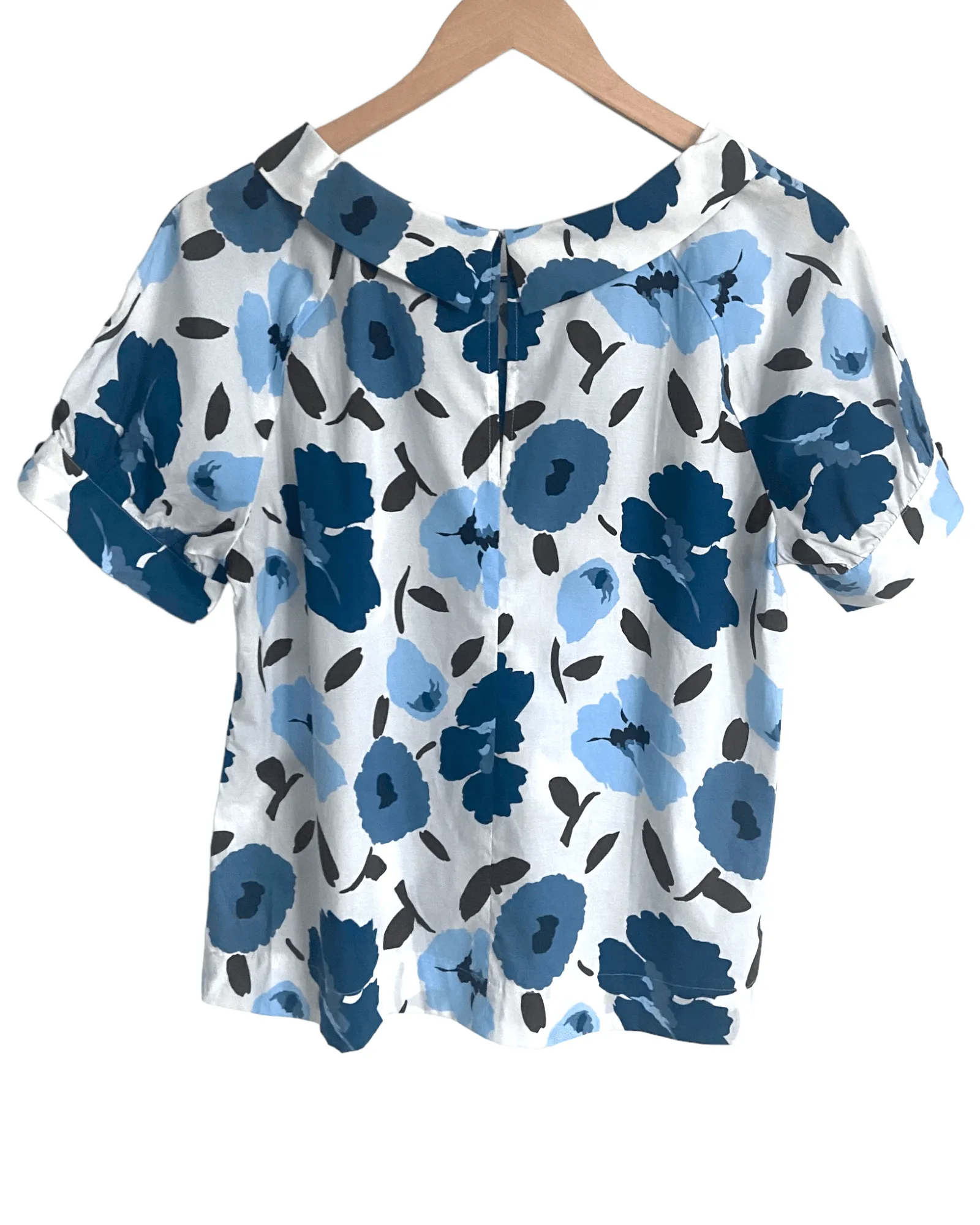 Soft Summer Floral Print Puff-Sleeve Blouse