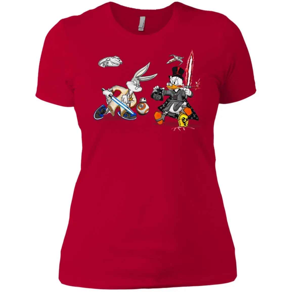 Star Wars T-shirts Rabbit Vs Duck Donald Funny Women Cotton T-Shirt
