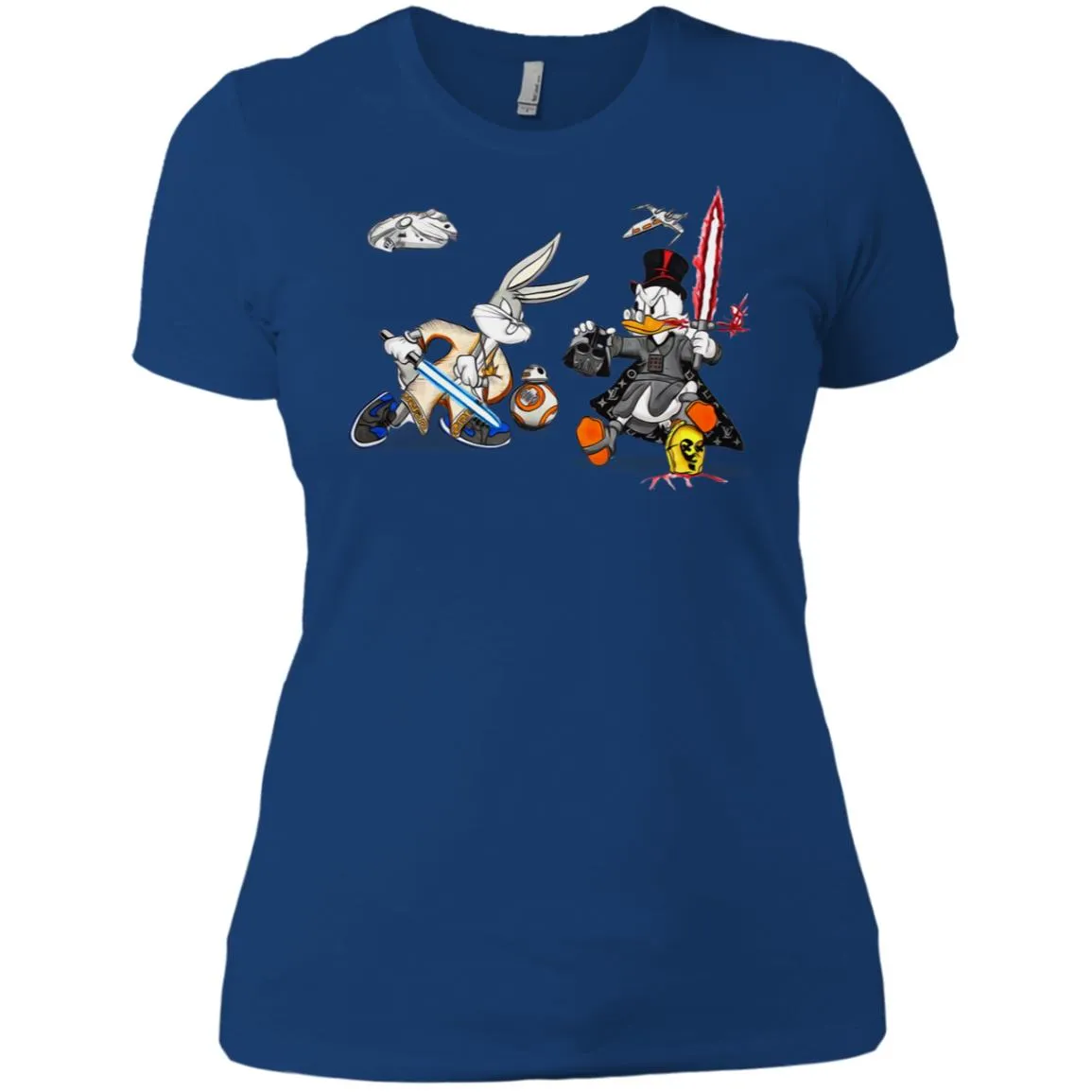 Star Wars T-shirts Rabbit Vs Duck Donald Funny Women Cotton T-Shirt