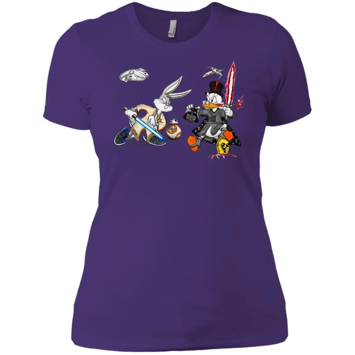 Star Wars T-shirts Rabbit Vs Duck Donald Funny Women Cotton T-Shirt