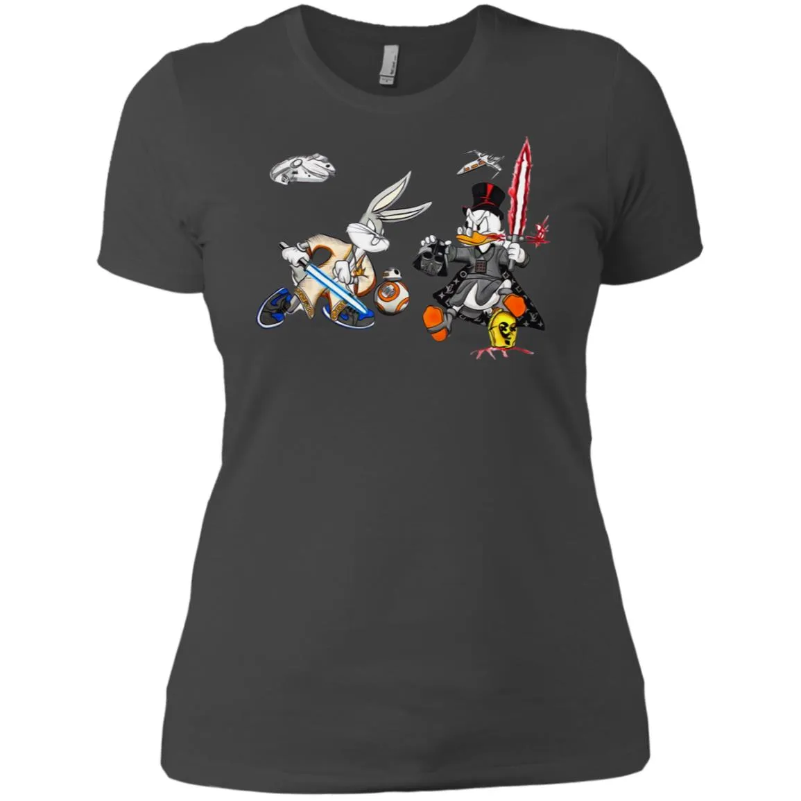 Star Wars T-shirts Rabbit Vs Duck Donald Funny Women Cotton T-Shirt