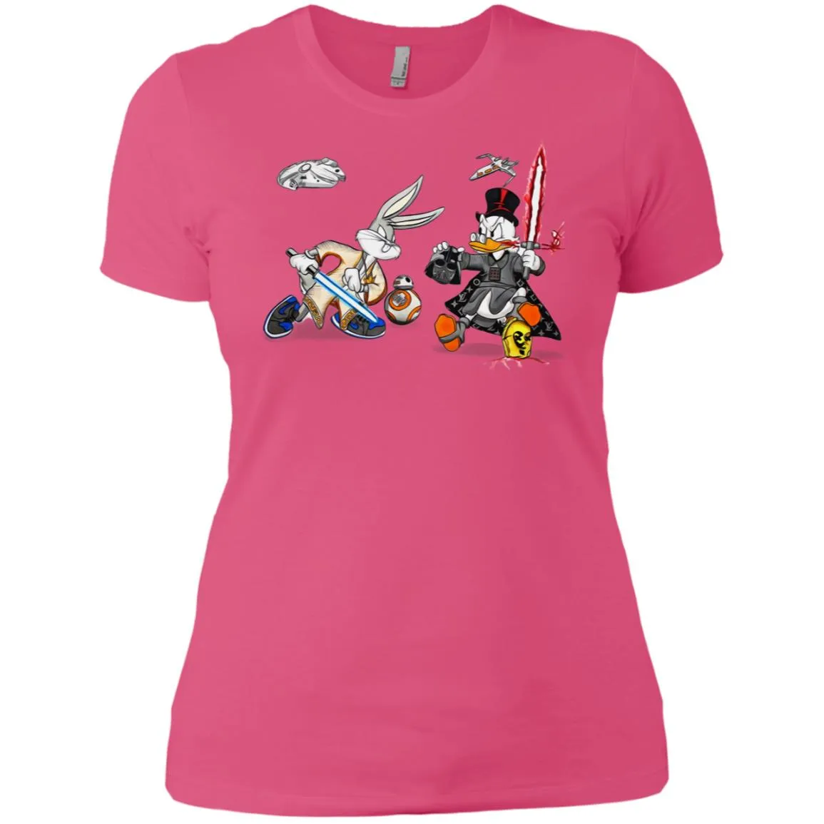 Star Wars T-shirts Rabbit Vs Duck Donald Funny Women Cotton T-Shirt