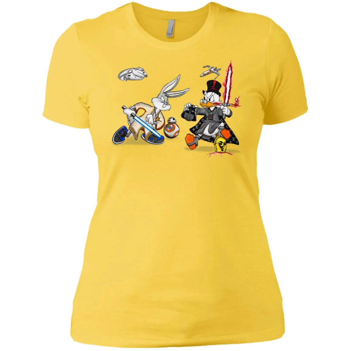 Star Wars T-shirts Rabbit Vs Duck Donald Funny Women Cotton T-Shirt