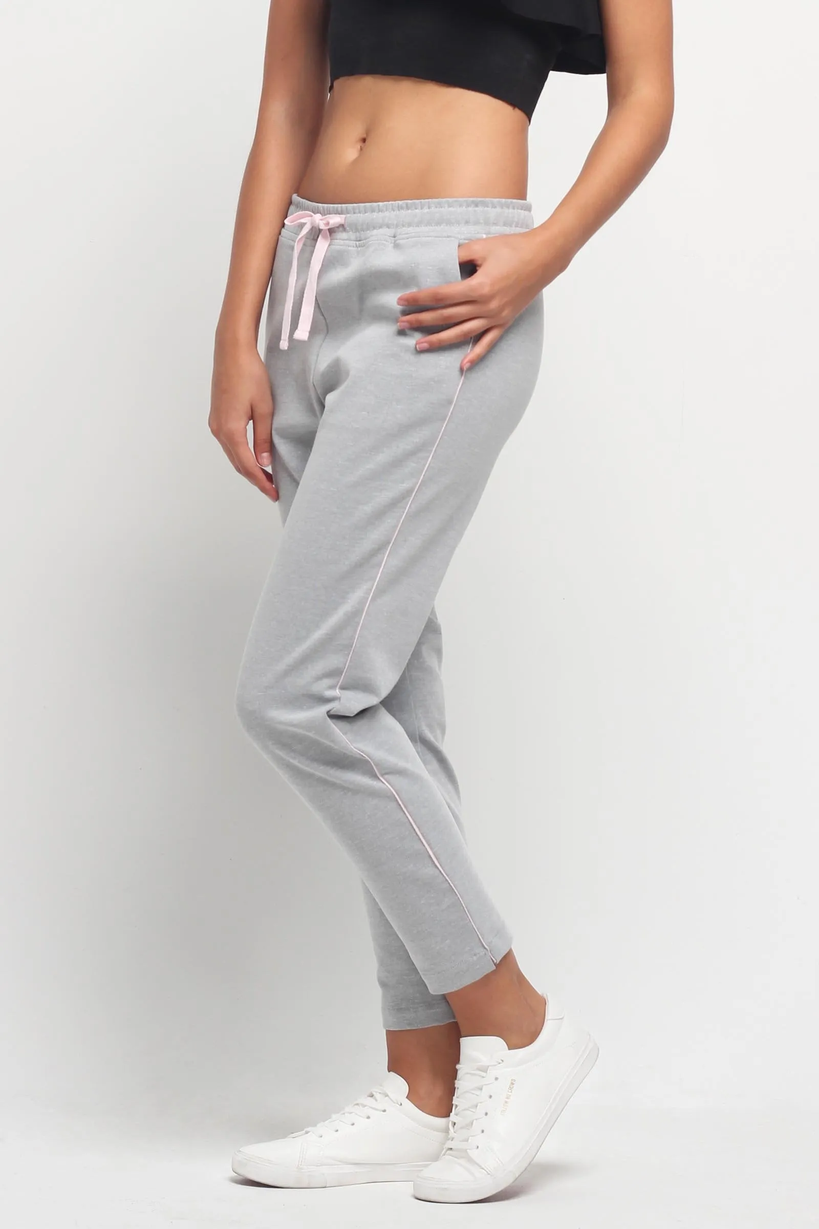 Track Pants With Contrast Piping Detail