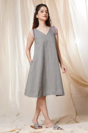 V-Neck Cotton Sleeveless Dress
