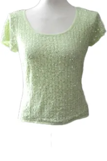 Warm Spring Citron Sequins Top